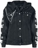 Phat Kandi X Black Blood by Gothicana oversized denim jacket, Black Blood by Gothicana, Giubbetto di jeans
