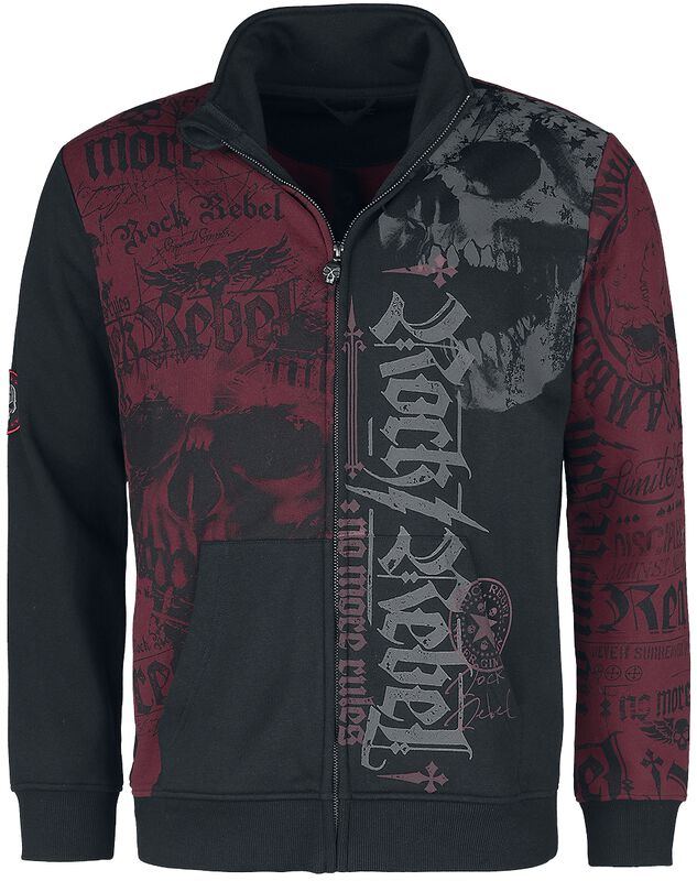 Sweatshirt jacket with Rock Rebel prints