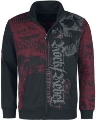 Sweatshirt jacket with Rock Rebel prints, Rock Rebel by EMP, Felpa