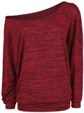 Oversize Melange Wide-Neck Sweater, RED by EMP, Maglione