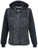 Hooded Denim Fleece Jacket, Urban Classics, Giubbetto di jeans