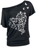 Black Premium by EMP Donna T-Shirt Nero-Verde a Doppio Strato S Black Premium by EMP Donna T-Shirt Nero-Verde a Doppio Strato S