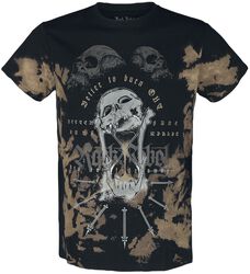 T-shirt with skull - Hourglass print, Rock Rebel by EMP, T-Shirt