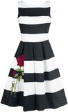 Aurora Striped Two Tone Dress Embroidery Rose, Dolly and Dotty, Abito media lunghezza
