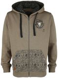 Rock Rebel X Route 66 - Green Hooded Jacket with Prints, Embroidery and Eyelets, Rock Rebel by EMP, Felpa jogging