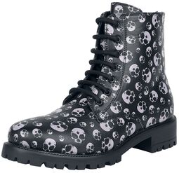 Boots with all-over skull print, Full Volume by EMP, Stivali