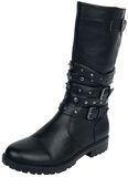 High Studded Strap Boot, Black Premium by EMP, Stivali