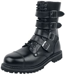 Black Boots with Lacing and Buckles, Gothicana by EMP, Stivali