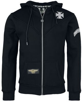 West Coast Choppers Zip Hoody Cross Panel, Color:Black;Größe:XL - Foto 11