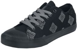 Low-cut trainers with Celtic print, Black Premium by EMP, Sneaker