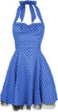 Blue White Small Dot Mini Dress, H&R London, Abito media lunghezza