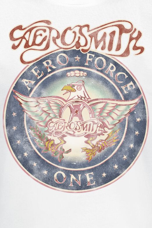 T-Shirt Uomo Aerosmith Aero Force One Seal | Bianca Regular | Merch Ufficiale Della Band