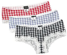 Plaid 3-Set of Hipster Pants, Pussy Deluxe, Set mutande