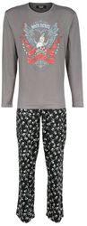 Pyjama with skull print, Rock Rebel by EMP, Pigiama