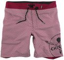 RED X CHIEMSEE - red/white swim shorts with print, RED by EMP, Bermuda