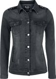 Rivet Jeans Jacket, Black Premium by EMP, Giacca di mezza stagione