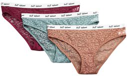 Pack of three briefs with lace leopard print, Full Volume by EMP, Slip
