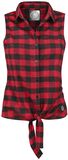 Checkered Sleeveless Shirt, RED by EMP, Camicia Maniche Corte