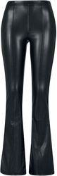 Ladies’ faux-leather flared trousers, Urban Classics, Pantaloni in similpelle
