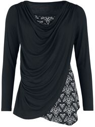 Gothicana X Anne Stokes - Long-sleeved top in double-layer look, Gothicana by EMP, Maglia Maniche Lunghe