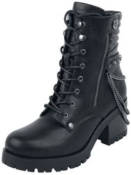 Boots with Chains and Decorative Zips, Gothicana by EMP, Stivali