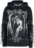 Gothicana X Anne Stokes - Black Hoodie with Print and Details, Gothicana by EMP, Felpa con cappuccio