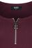 Burgundy Long-Sleeve Shirt with Zip at Neckline