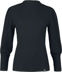 Long-sleeved top with puff sleeves, Black Premium by EMP, Maglia Maniche Lunghe