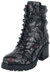 Lace-up boots with all-over print, Gothicana by EMP, Stivali