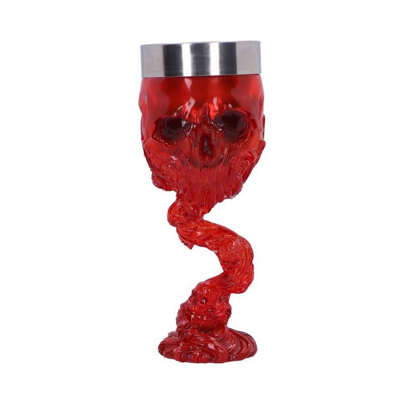 Nemesis Now – Calice Da Lupo Solitario, 19,5 Cm, Resina E Acciaio Inox, Color Blu, Dipinto A Mano