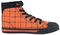 Orange Lined Sneakers with Squared Pattern