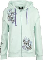 Hooded jacked with butterflies and skulls, Full Volume by EMP, Felpa jogging