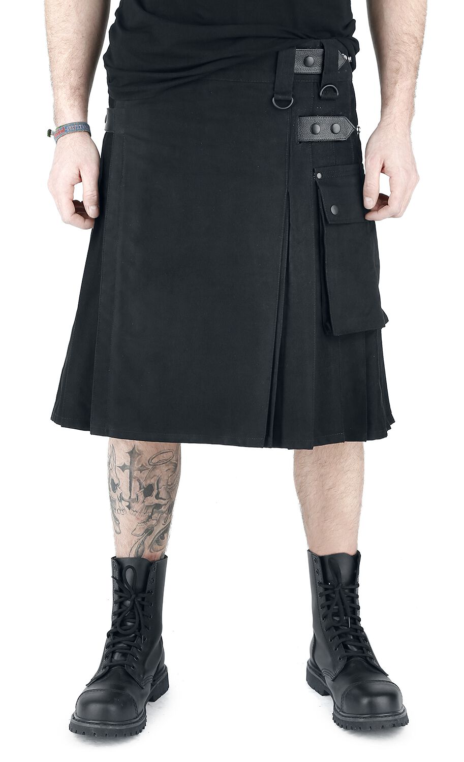 Fear Is Over Kilt Uomo – Gonna Al Ginocchio Rossa A Scacchi, Stile Rock E Vichingo