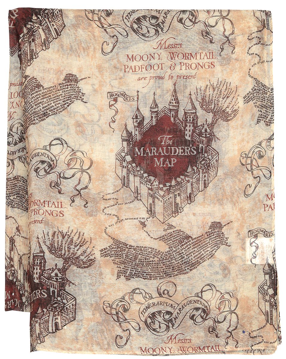 Foulard Harry Potter Mappa Del Malandrino - 100% Poliestere, Multicolore - Foto 3