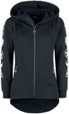 Black Hooded Jacket with Sleeve Print, Gothicana by EMP, Felpa jogging