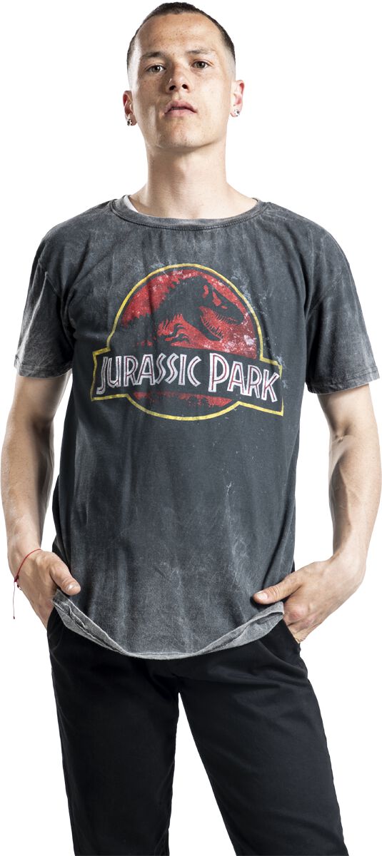Maglietta Uomo Jurassic Park Con Logo Distressed – Ufficiale E Originale