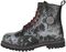 Boots with all-over skull print and red details