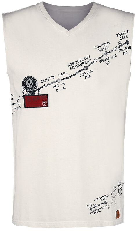 Rock Rebel X Route 66 - White Tank Top with Print