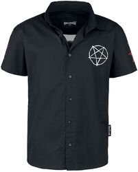 Shirt with transparent back, Black Blood by Gothicana, Camicia Maniche Corte