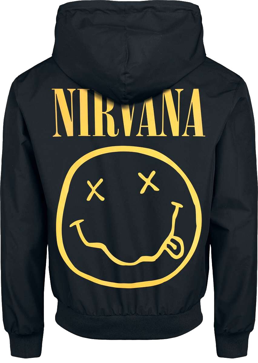 Felpa Con Cappuccio Nirvana 'Yellow Smile' - Grigio