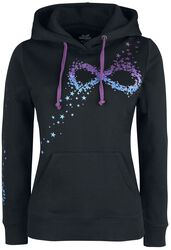 Black Hoodie with Infinity Symbol Made From Stars, Full Volume by EMP, Felpa con cappuccio