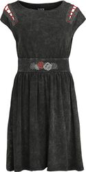 Cut Out Dress with Roses, Black Premium by EMP, Abito media lunghezza