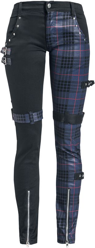 Patterned Trousers with Studs and Straps