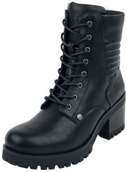Black Lace-Up Boots with Heel, Black Premium by EMP, Stivali