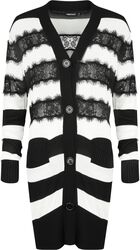 Oversized striped cardigan with lace, Jawbreaker, Cardigan