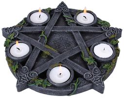 Wiccan Pentagram Tealight Holder, Nemesis Now, Porta lumino