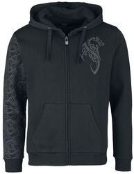 Hooded Jacket with Celtic Adornment, Black Premium by EMP, Felpa jogging