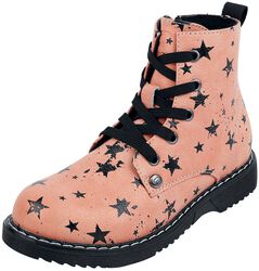 Pink Lace-Up Boots with Stars, RED by EMP, Stivali ragazzi