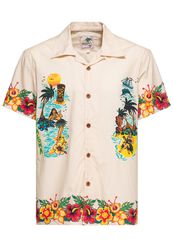 Honolulu Tropical Hawaiian Style Shirt, King Kerosin, Camicia Maniche Corte