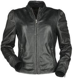 Puff Sleeve Leather Jacket, Black Premium by EMP, Giacca di pelle